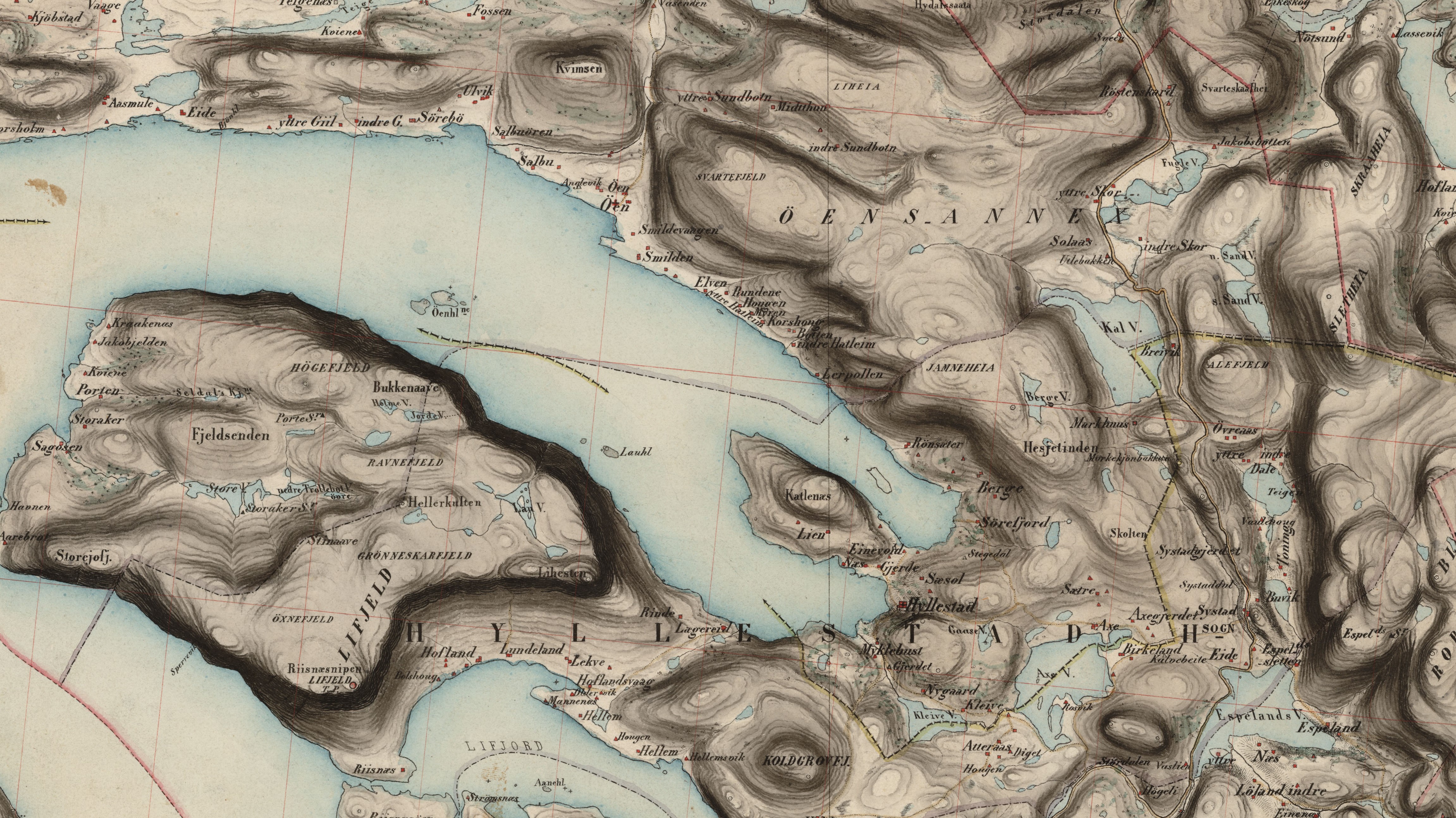 Historisk kart over Mandal og Kristiansand