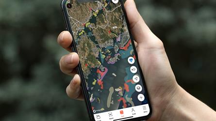 Mobiltelefon med fiskeapp