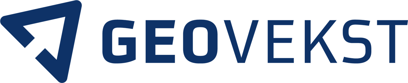 Logo for Geovekst, et triangel med innvendig pil oppover