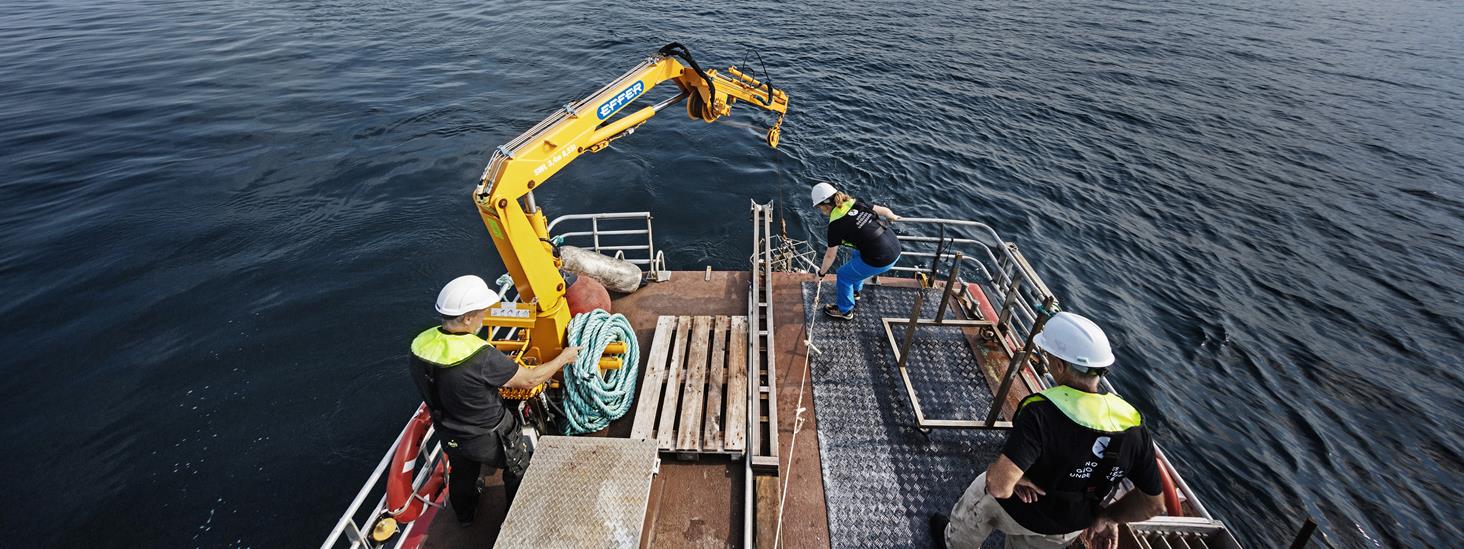 FF «Seisma» under datainnsamling til prosjektet Marine grunnkart i kystsonen. Foto: Geir Mogen