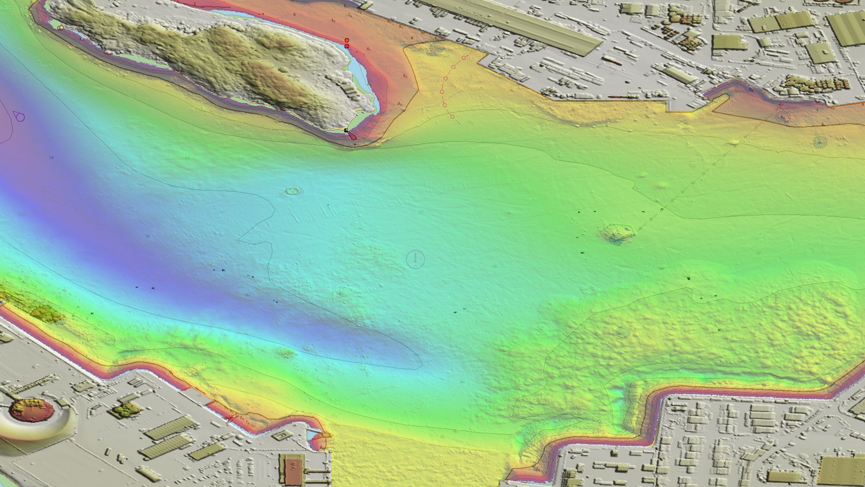 Detailed terrain from Risavika harbor in Rogaland.
