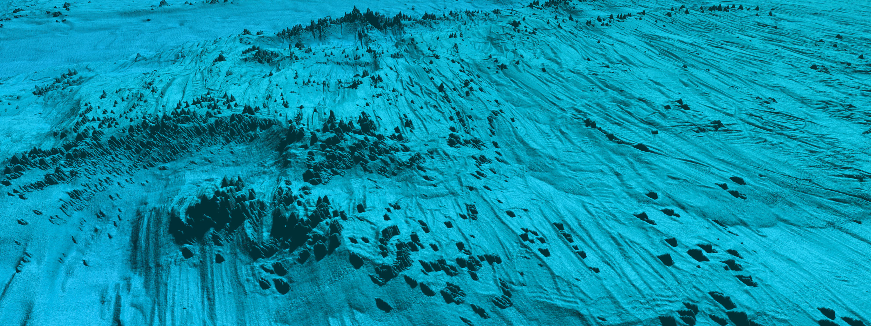 Terrengmodell fra Sklinnabanken i Norskehavet. Oppløsningen (grid) er på 5 meter mellom dybdepunktene. Kilde: Kartverket
