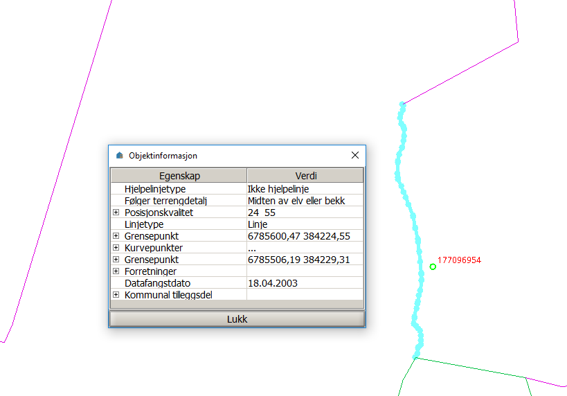 Grenselinje som f&oslash;lger terrengdetalj