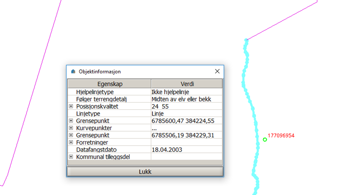 Grenselinje som følger terrengdetalj