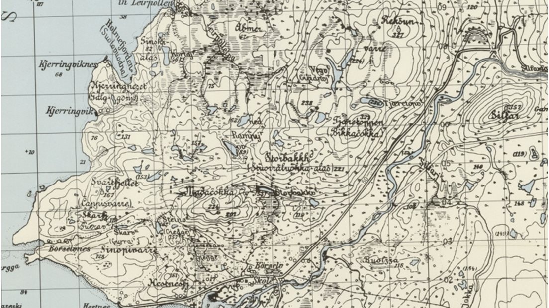 Utsnitt fra M711 Børselv 2035-1 fra 1952