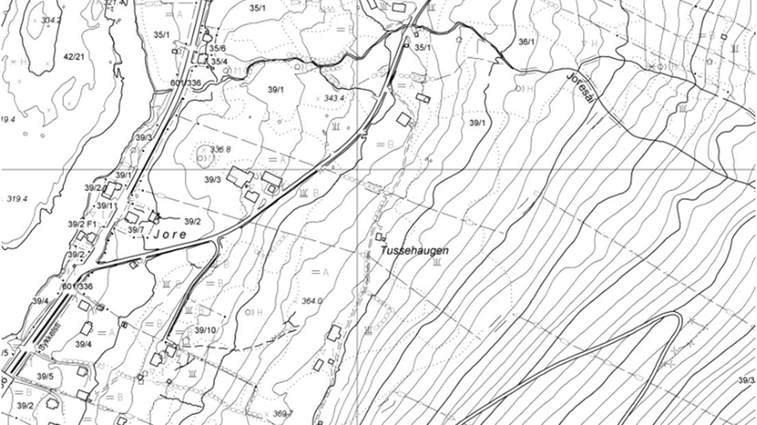 Utsnitt fra ØK-kartblad BFO294R-2004-2005