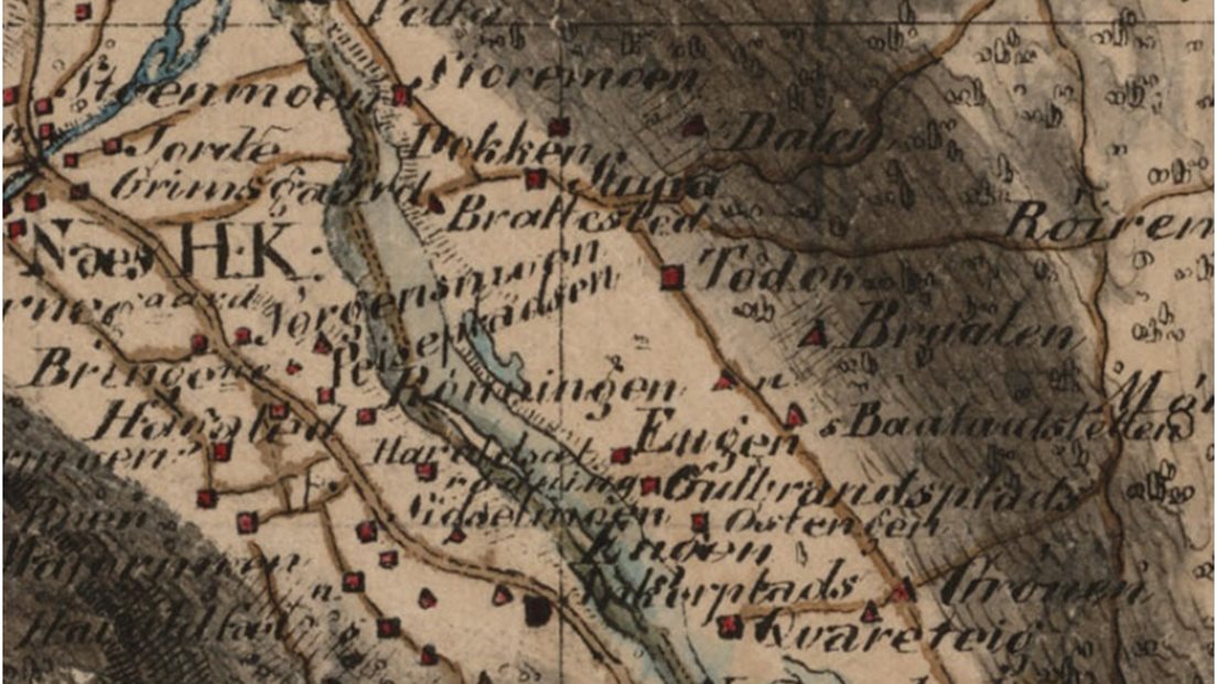 Utsnitt fra rektangelmåling nr 18DD12 fra 1843