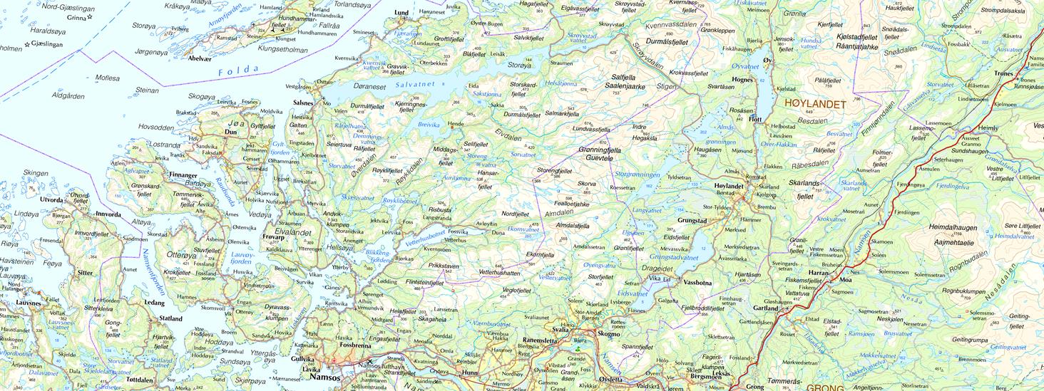 Utsnitt fra N250 Raster